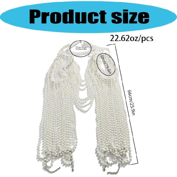 Multi Purpose Pearls Chest Chain for Vacation Photography and Fashion Shows Featuring Interchangeable Accessories