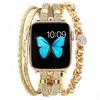 Bling Weave Armband Riemen Lederschlaufe Für Apple Watch Band Damen Serie S11 10 9 8 40mm 41mm 38mm 42mm 44mm 45mm 46mm