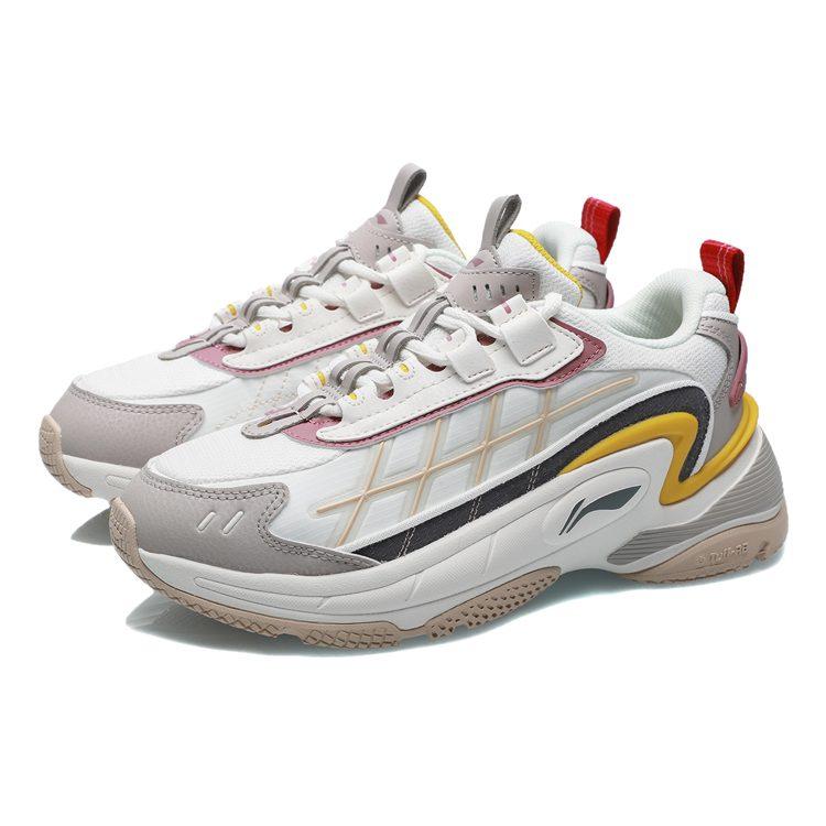 Li Ning Casual Shoes Women's Low Top White/Gray/Yellow AGCR014-2