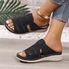 Summer Open Toe Flat Sandals For Women With Thick Sole And Pu Material