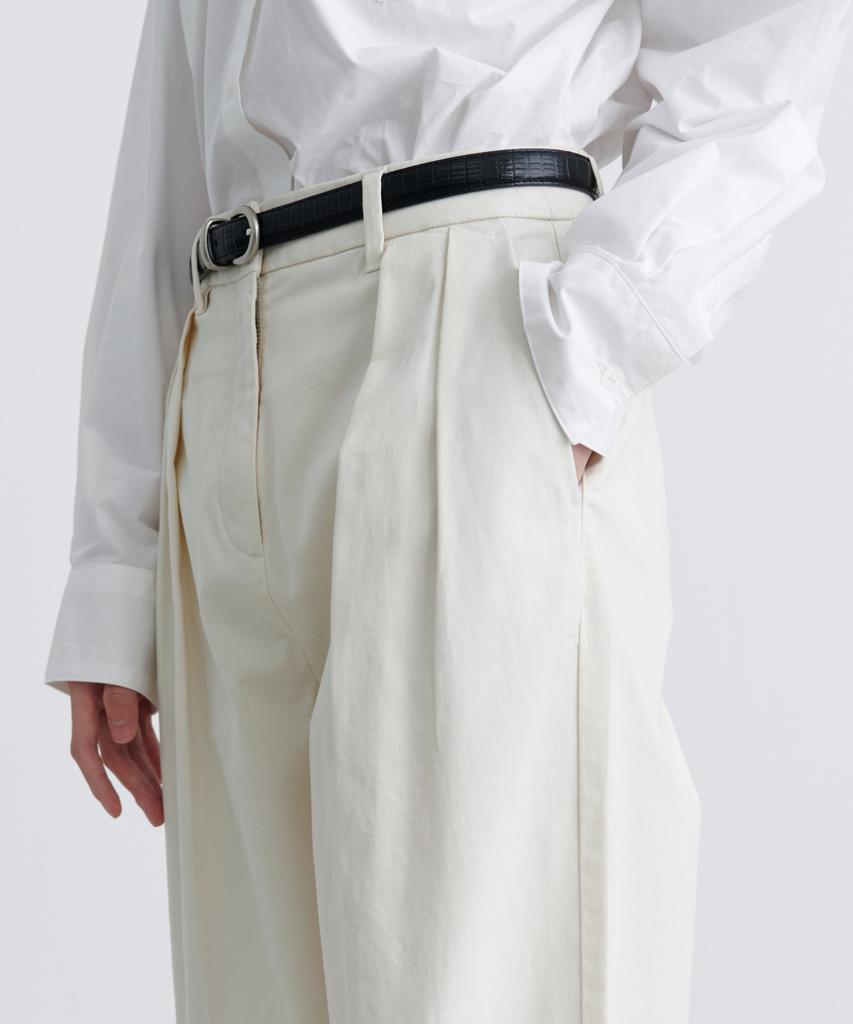 MUSINSA STANDARD WOMAN Women'S Reverse-To-Tuck Wide Chino Pants [Cream]