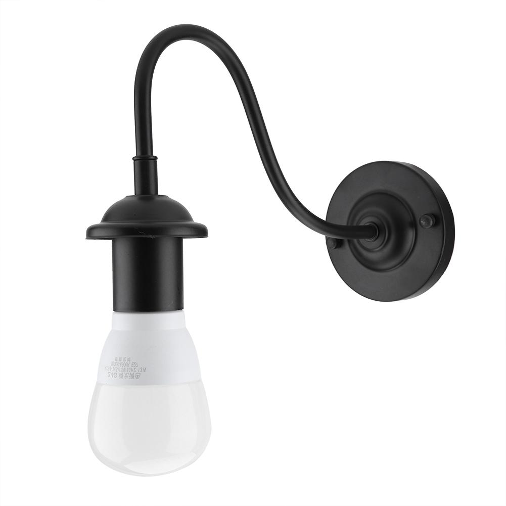 E27 Vintage styl Černá jednoduchá železná nástěnná lampa s nástěnným svítidlem 90-250V