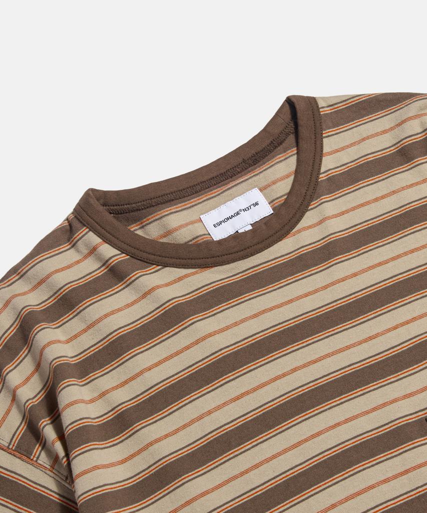 ESPIONAGE Multi Border Pocket Tee Brown