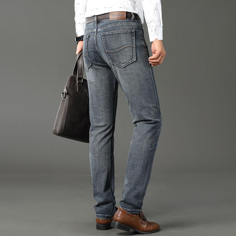 Smoky Grey Straight-Leg Loose-Fit Men's Casual Trousers New Style Men's Fashionable Denim Trousers