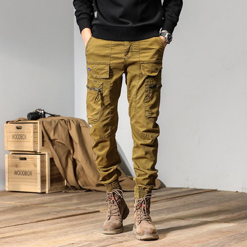 Pantaloni Cargo Casual Sport Bărbați Toamnă Culoare Solidă