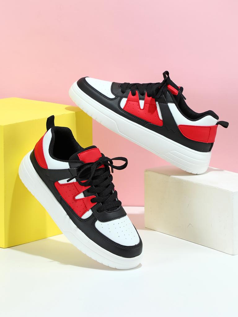 MCTIN Kadın rahat ayakkabılar nefes alabilen platform spor ayakkabı çiftler kaymaz deri kaykay ayakkabı