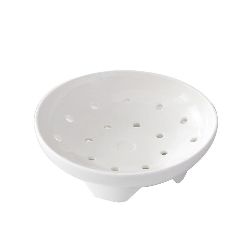 Creative Ceramic Porous Steaming Plate, Steaming Rack In The Pot, Multi-Functional Steamer, Drain Fruit Plate, Household High-Footed Deep Steaming Pla