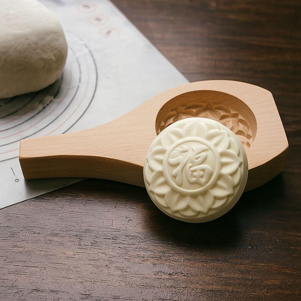 Carved Wood Baozi Mold 3D Steamed Stuffed Bun Tool Multifunctional Steamed Bread Mold  Kitchen