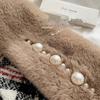 Korean Pearl Plush Imitation Rex Rabbit Fur Scarf - Thickened Cross Design for Autumn and Winter