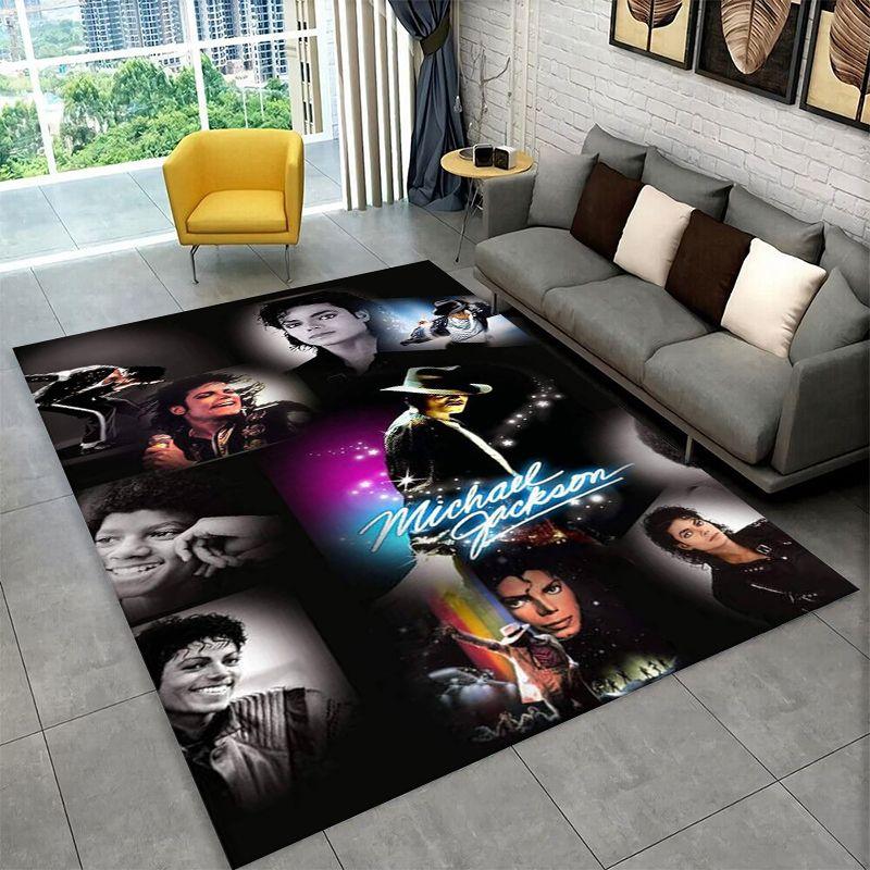 Tappeto Antiscivolo Retrò MJ Michael Jackson King of Pop per Soggiorno, Camera da Letto, Sala Giochi, Tappetino per Pavimento, Tappeto Decorazione Casa, Stanza dei Bambini