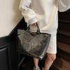 Big Bag Women's 2025 New Trendy Fashion Spring Tote Bag Casual Foreign Style Simple Personality Commuter Handbag
