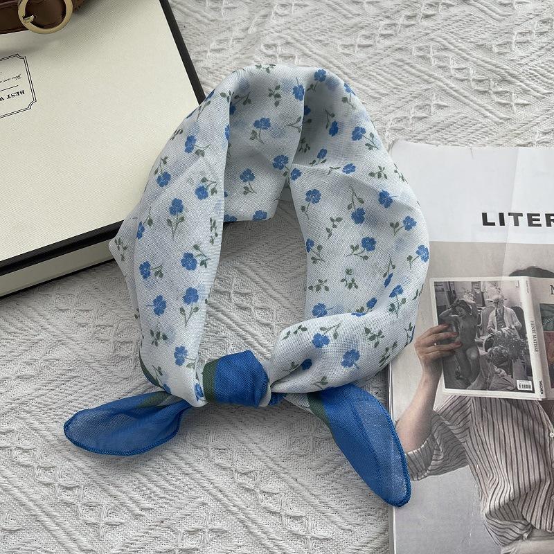 58*58cm Baumwoll-Quadrat-Schal Bandana, Kopfbedeckungen für Frauen, Kopftuch Taschentuch, Quadratischer Schal Stirnband, Vielseitige Schals für Frauen