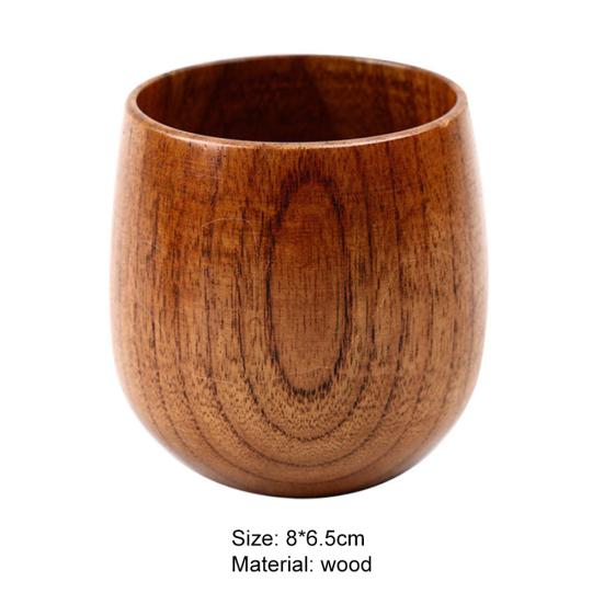 Good Quality Wooden Drinking Cup Mug Home Bar Coffee Tea Beer Juice Milk