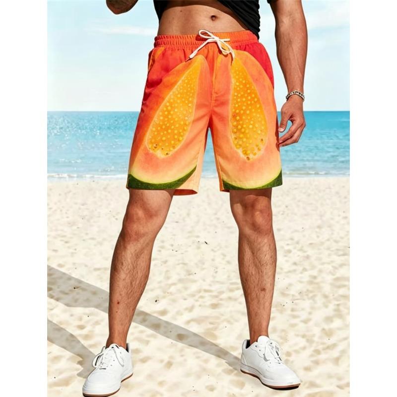 Summer Vacation Men's Beach Shorts 3D Printed Fruit Pattern Sports Shorts New Design Shorts Personalized Clothing