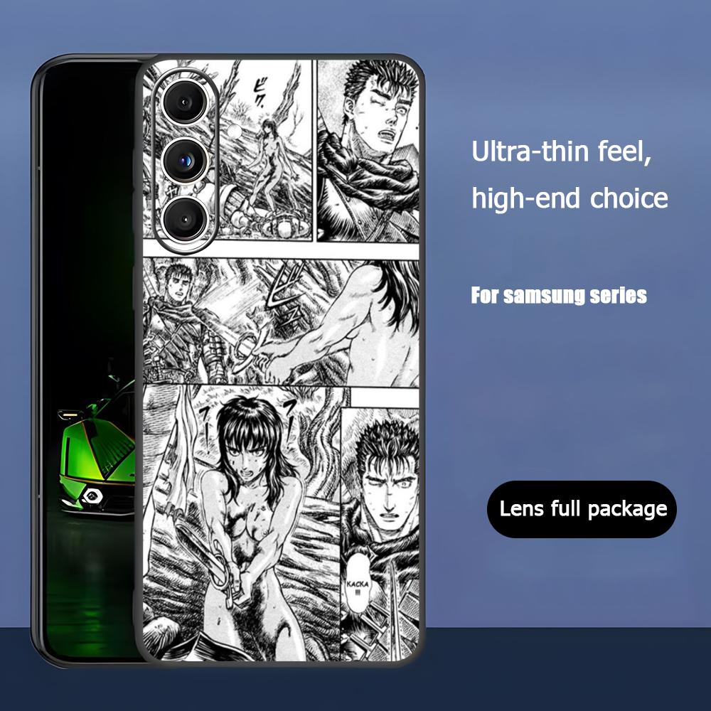 B-Berserk Популярный комикс Крутой чехол для телефона для Samsung Galaxy S25 S24 S23 S22 S21 S20 Plus Ultra Note20 Мягкий черный Samsung S20 Ultra white