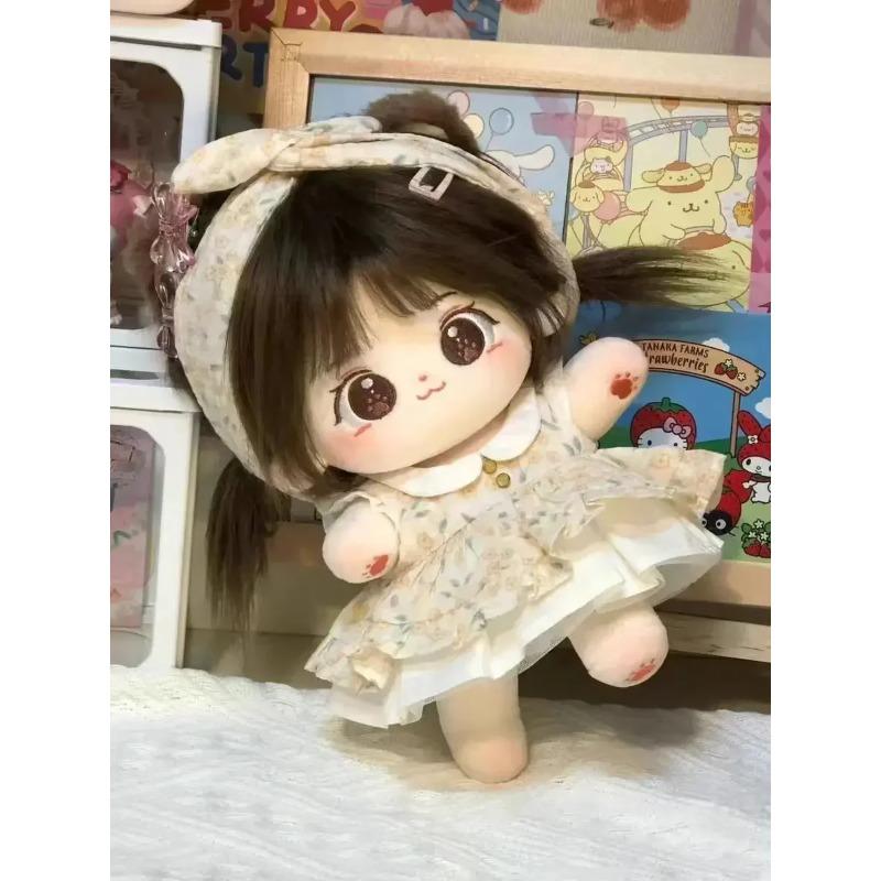 20cm Miaomiao Girl Plush Toys Idol Doll Soft Stuffed Body Can Change Clothes Fans Collection Children Halloween Gift
