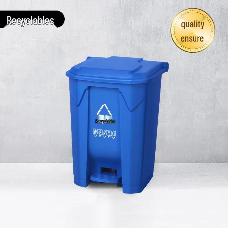 Large Capacity Outdoor Kitchen Trash Can with Foot Pedal and Flip Lid