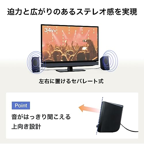 SANWA SUPPLY Multimedia Speaker MM-SPL14BKN