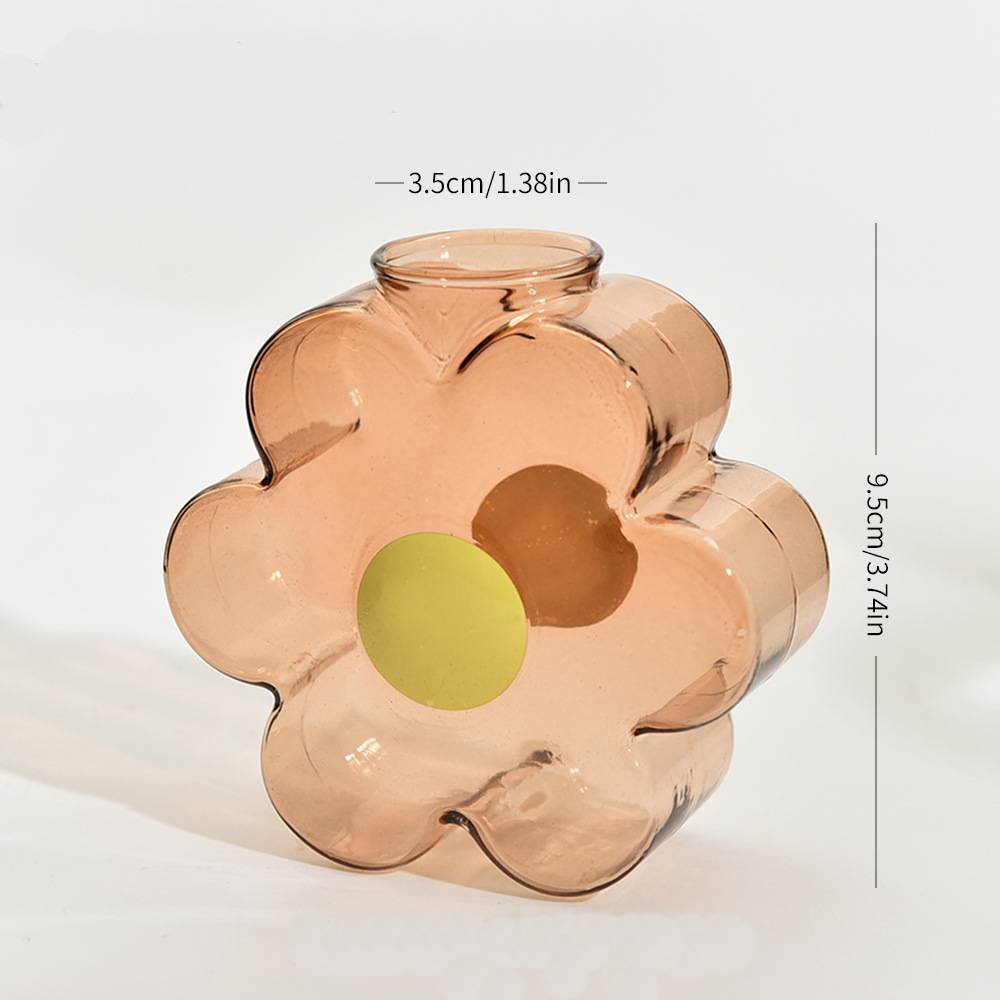 Colorful Glass Vase Nordic Hydroponic Flower Vases Creative Small Plant Pot Flower Arrangement Home Office Wedding Decoration