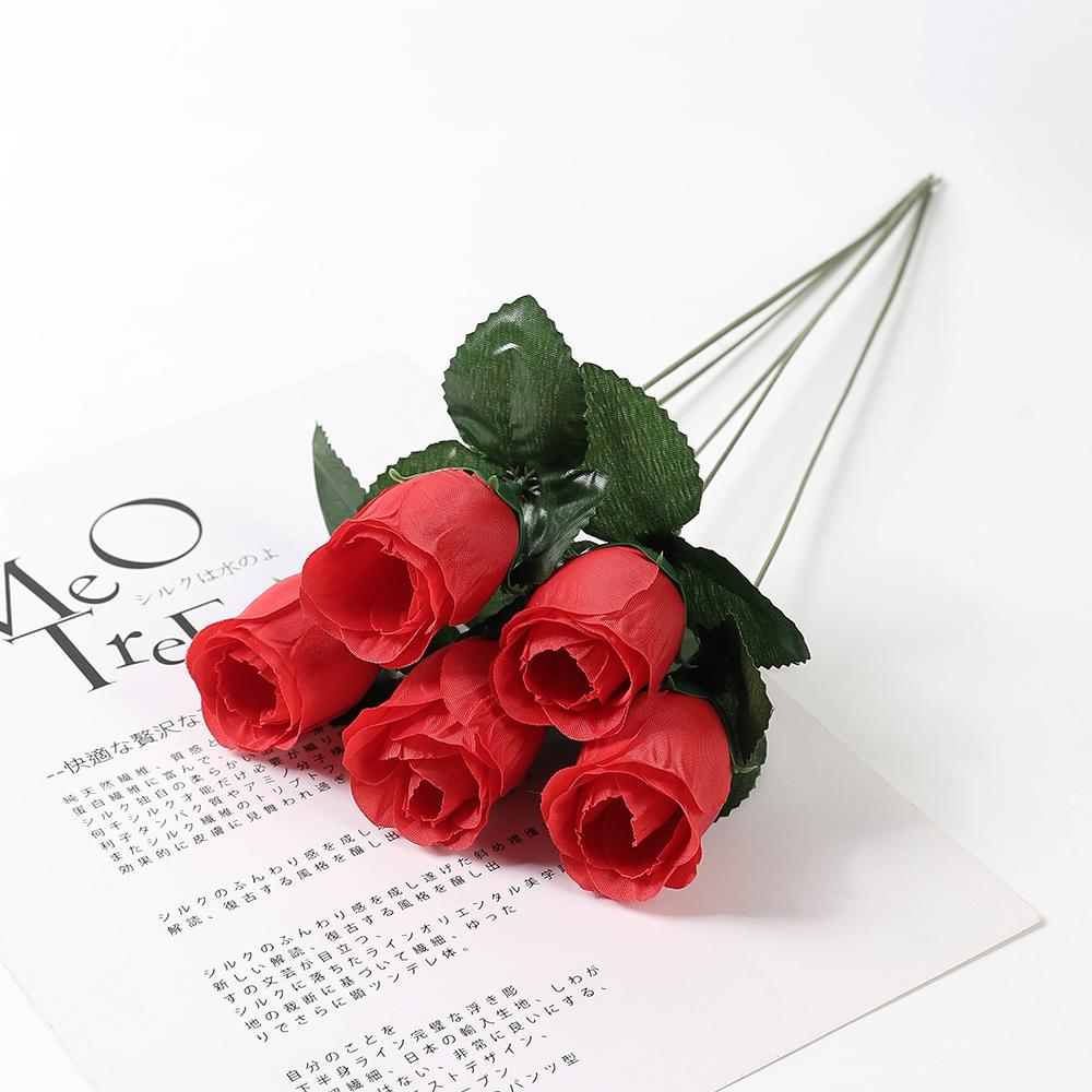 5/10Pcs Red Roses Bouquet Vase for Home Decor Garden Wedding Decorative Wreaths Diy Handwork Artificial Flowers Accessories