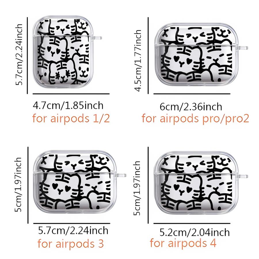 Cute Animals Case For Airpods 2 Pro2 Pro 4 1 3 Pro3 Clear Earphone Cases Cover