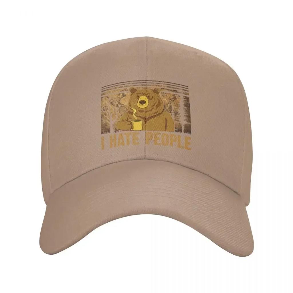 Fashion Camping Bear I Hate People Baseball Cap Women Men Custom Adjustable Unisex Dad Hat Spring Snapback Caps
