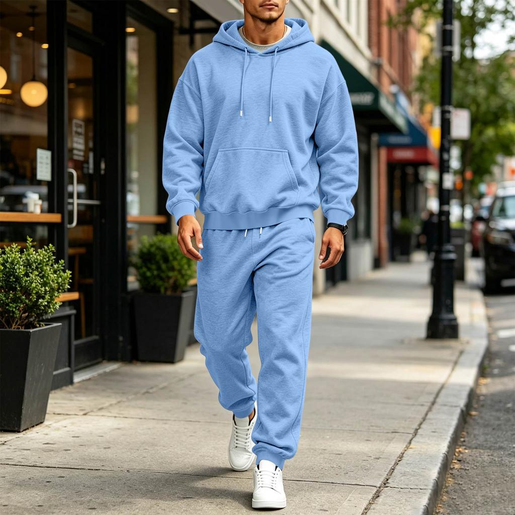 Kleurige Hoodie Set voor Mannen Casual Sweatshirt Outfit voor Lente en