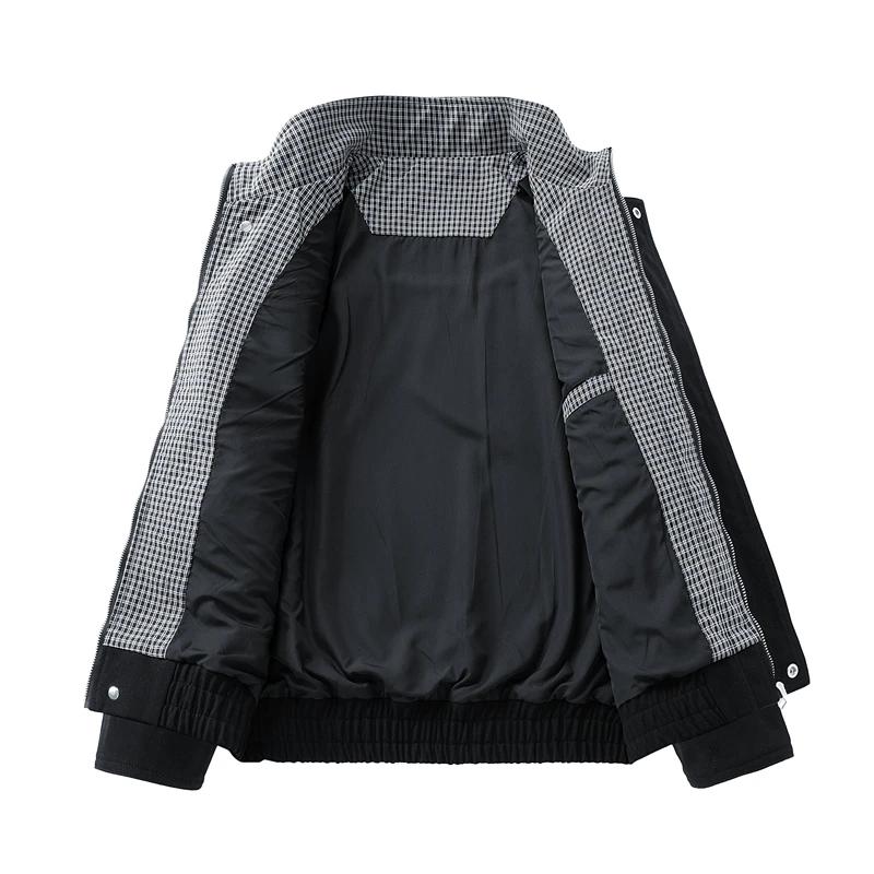 Men's Retro Stand Up Collar Jacket Autumn Long Sleeve Windproof Stand Collar Zip-Up Top Versatile Casual Sport Outerwear Coat