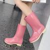 Trend mid-tube rain shoes women's non-slip mid-top waterproof shoes rain shoes water boots rain boots women's car wash kitchen rubber shoes