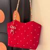New Fashion Simple Cute College Style Canvas Women's Bag College Students Go Out Casual All-match Shoulder Bag Simple Class Tailoring Bag