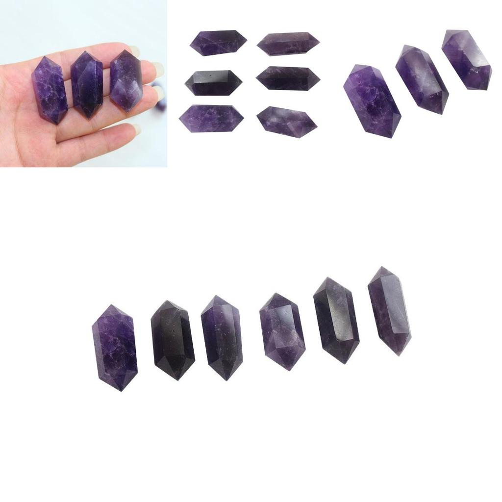 Exquisite Natural Purple Amethyst Quartz Crystal Point Wand Obelisk Healing Tower 4cm