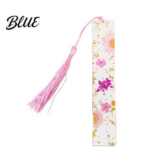 High Quality Bookmarks Dried Flower Resin with Tassels Double-Sided Magnetic Page Markers
