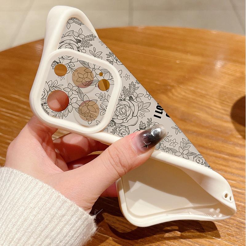 Rose Print Case For iPhone 15 16 Pro Max 14 Plus 13 12 11 Pro 8 7 X XS XR Shockproof Bumper Soft TPU Silicone Phone Cover Funda