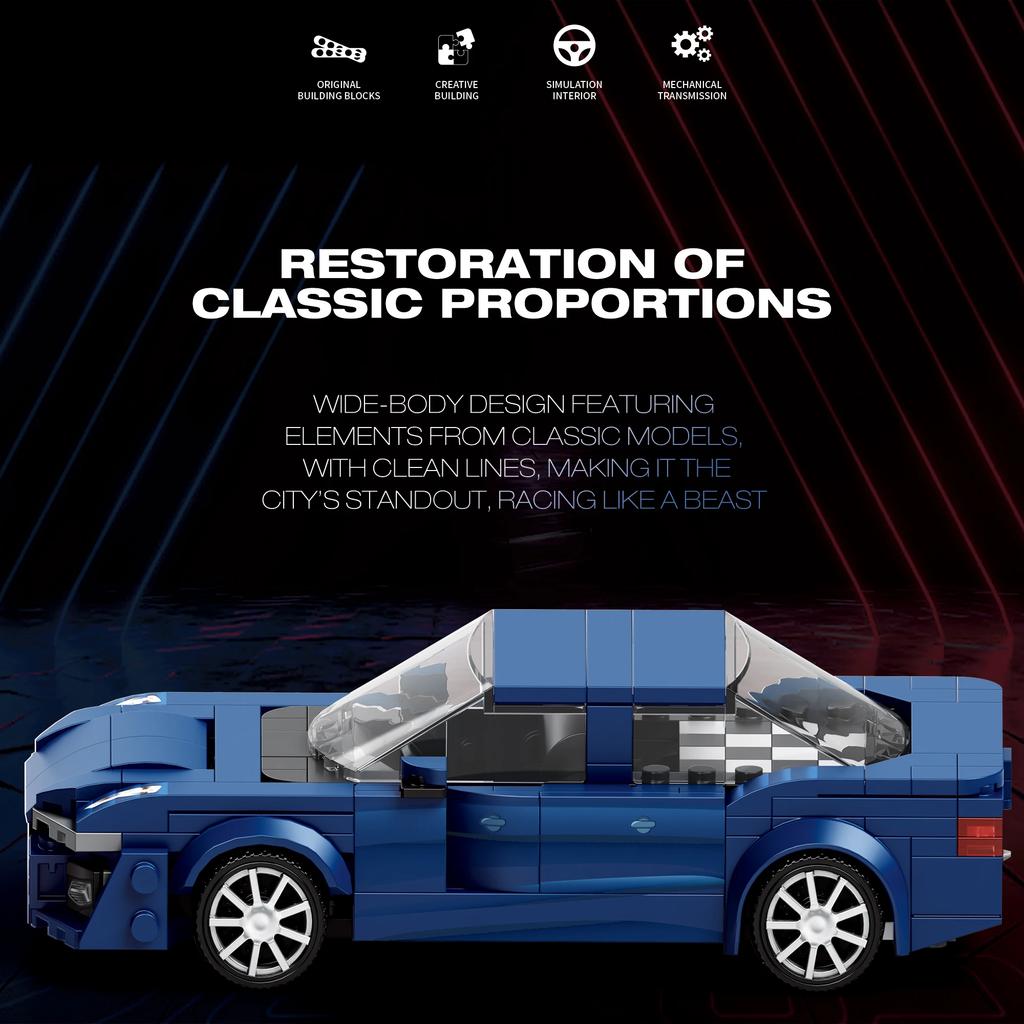 Non-Toxic 330Pcs Technology Sports Car Building Blocks City Racing Vehicle Model Bricks Desktop Ornaments Kids Diy Toys Holiday Gifts