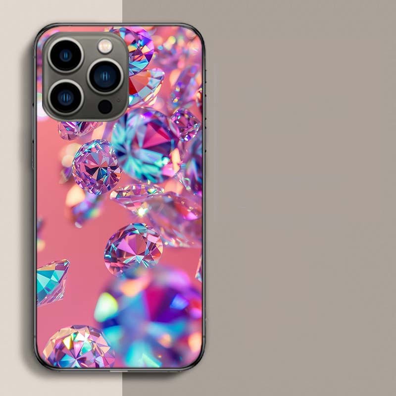 Shining and Dazzling Diamond Gemstones Phone Case For Iphone 17 Air 15 Pro 14 Plus 16 Pro Max 17E 16E 12 13 Mini 11 Cover Cute