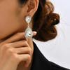 Elegant Bride Silver Tassel Earrings: African-Inspired, Diamond-Studded, European & American Style