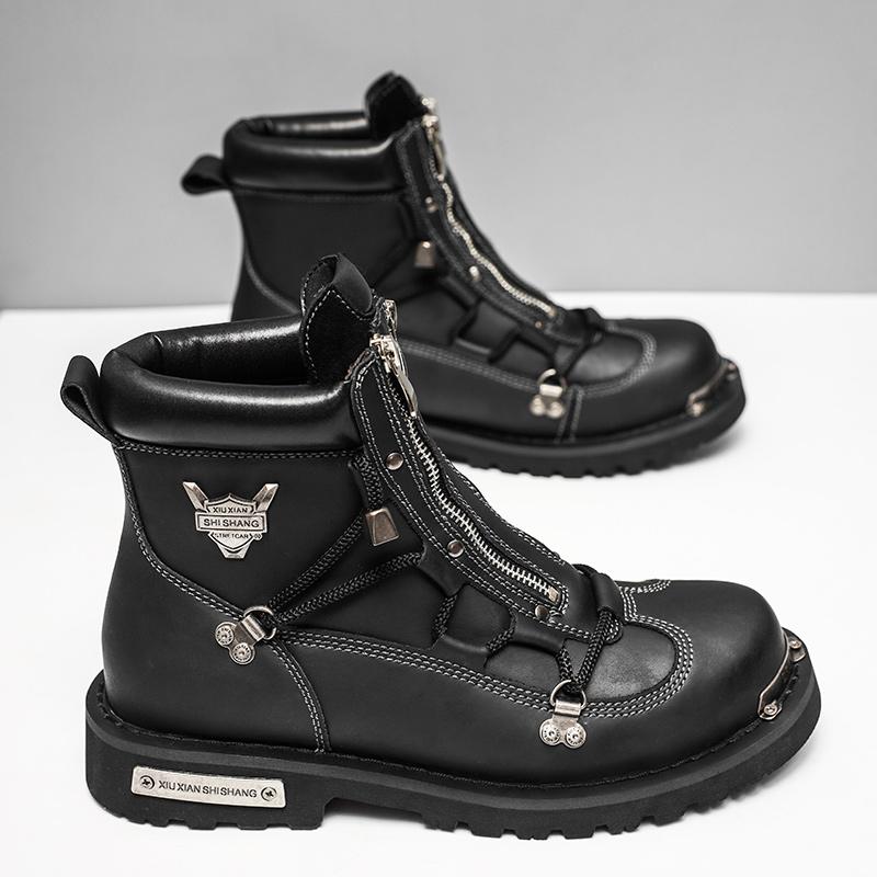 

Мужская повседневная обувь, рабочая обувь на шнуровке с толстой подошвой, мужская обувь для работы на открытом воздухе, высококачественные ботинки для походов на осень и зиму 46