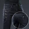 Männer Jeans Hosen Schnüren Denim Hosen Schwarze Hosen Skinny Slim Hip Hop Sportswear Elastische Taille Männliche Hosen