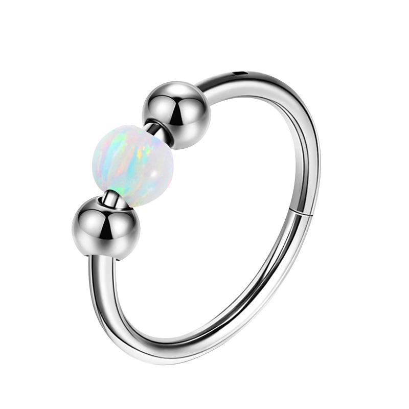 316L Titanstahl Opal Nahtloser Ring Ohrringe für Nase & Septum