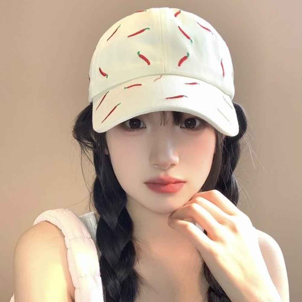Peaked Red Pepper Hat Creative Cotton Baseball Cap Casual Chili Embroidered Baseball Cap  Men