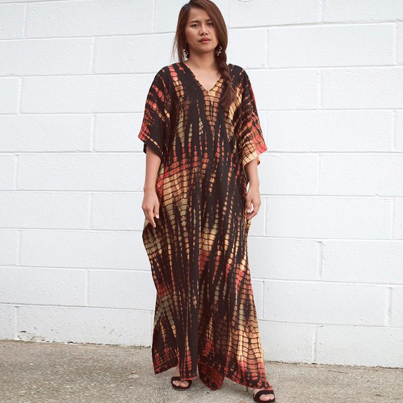 New Smudge Dress Long Skirt Beach Blouse Vacation Long Skirt Bikini Outer Swimsuit Blouse Sunscreen Suit