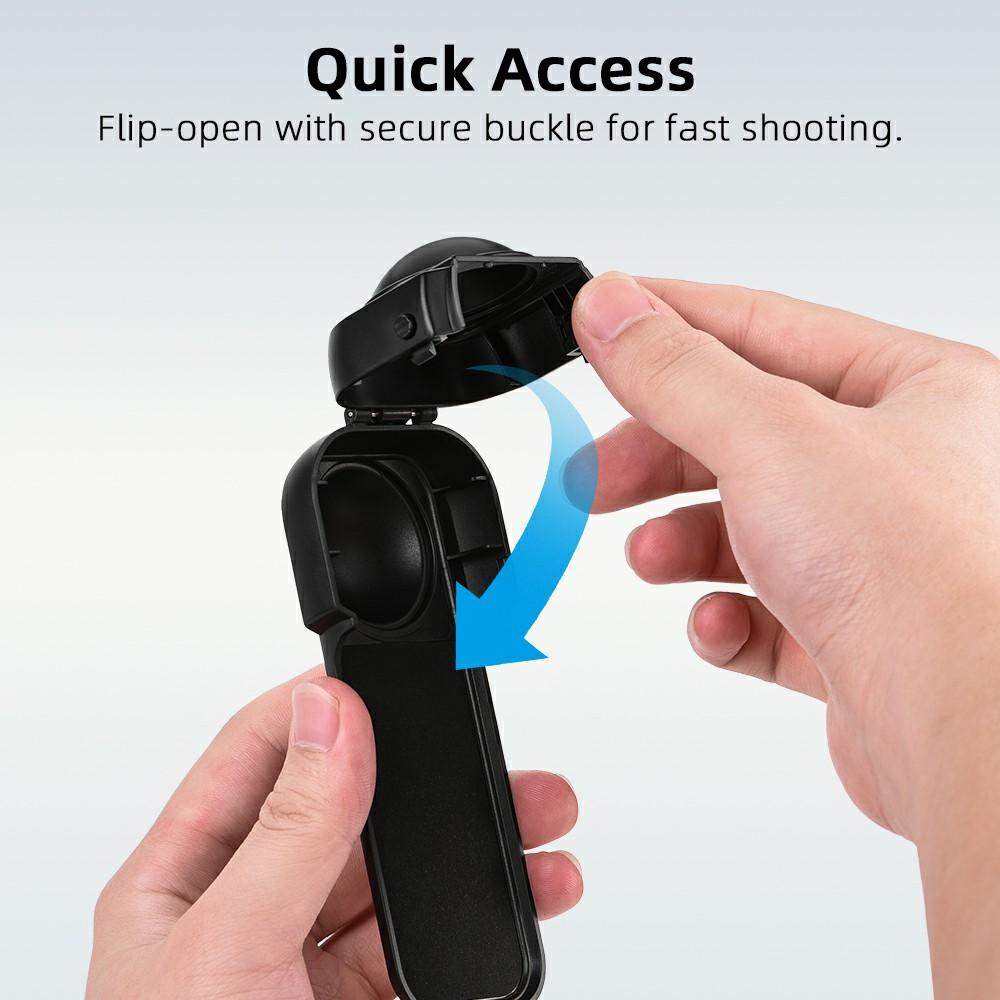 FLYMILE For Insta360 X5 Action Camera Anti Scratch Plastic Lens Cap Flip Lens Protective Cover
