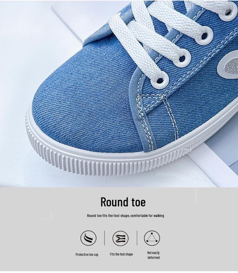 2025 Women's Plus Size White Canvas Sneakers: Summer Flat, Soft-soled, Breathable, Casual & Versatile