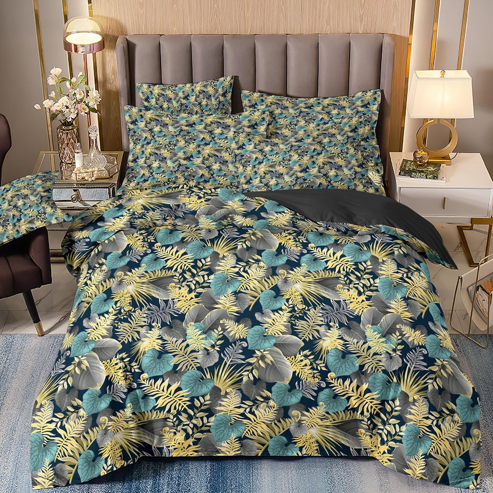 

3D Digital Printing Luxury Plant Flower Quilt Cover Three-Piece Pillowcase Bedding cover 70 * 133 and 50 * 75 * 1