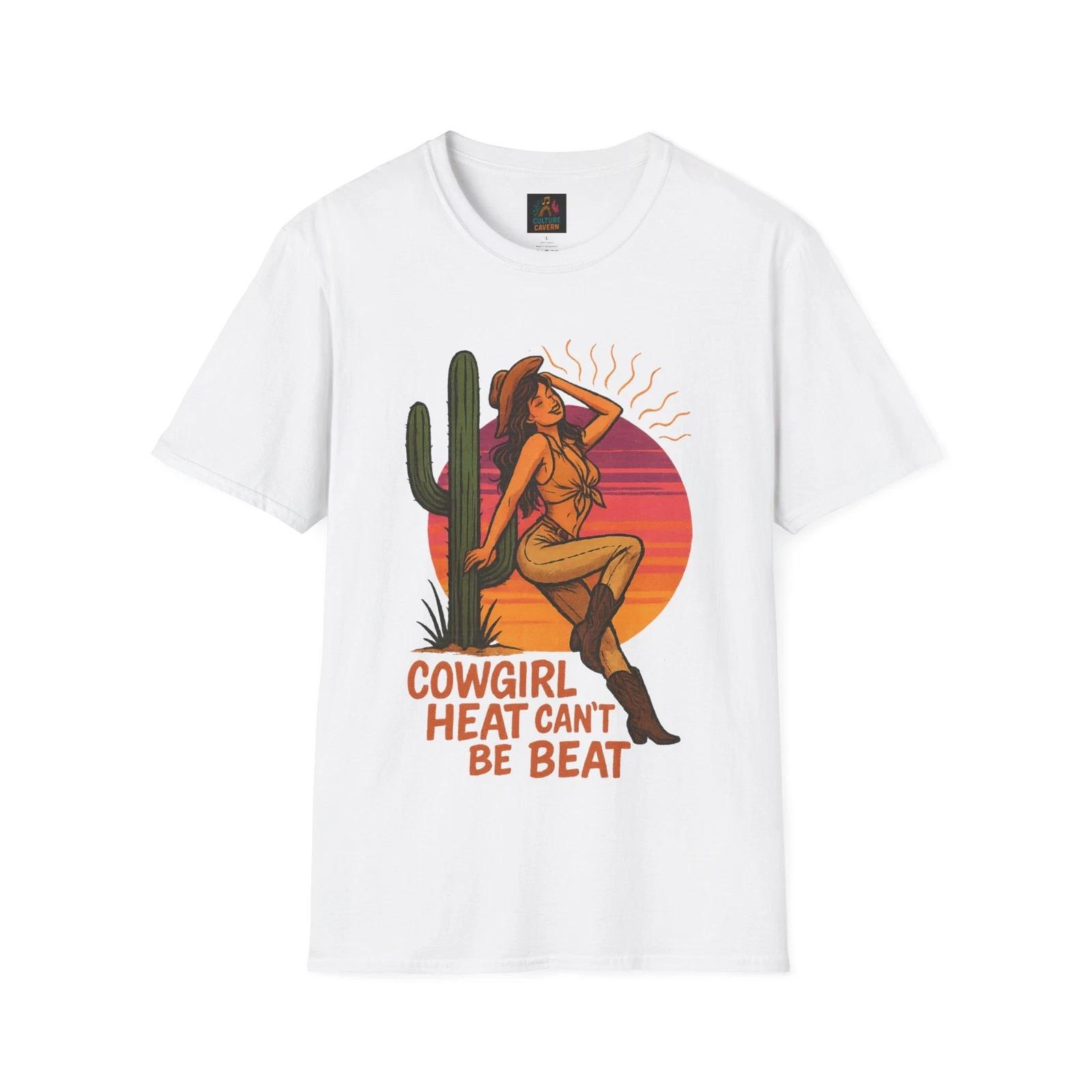 

Cowgirl Heat Can’t be Beat Women’s T-Shirt, Country Fashion, Western Style XL