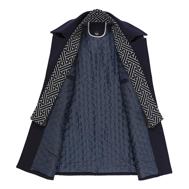 Autumn and Winter Men's Trench Coat Business Casual Middle-aged and Elderly Men's Wool Trench Coat