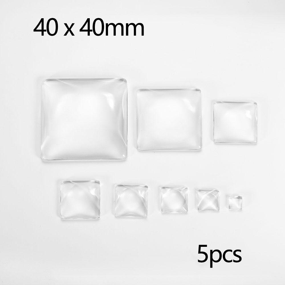 5-50Pcs/lot Transparent Round Oval Square Heart Glass Cabochon Cabochon Cameo Tray Settings For DIY Jewelry Making Supplies