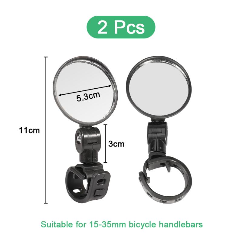 Universal Bicycle Rearview Mirror Adjustable Rotate Wide-Angle Cycling Handlebar Rear View Mirrors for MTB Road Bike Accessories