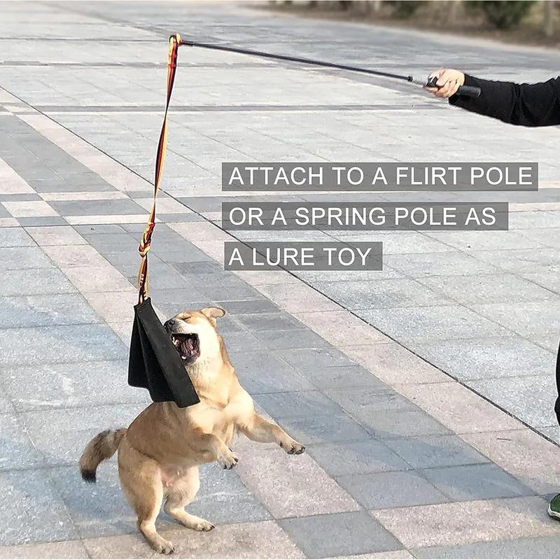 Interaktiver Hundespielzeug-Flirtstab mit Lederbisslappen und Ball Welpen-Zahnpflege-Kauspielzeug für K9-Training Kleine Große Hunde Outdoor-Spiel