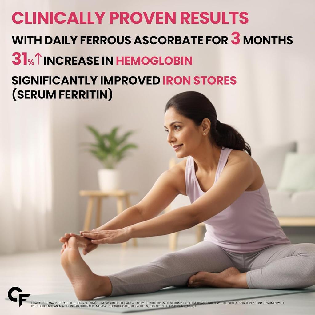 Carbamide Forte Iron Supplement Tablets for Women & Men with Folic Acid, Vitamin C, B12, Zinc – 100 Veg Tablets